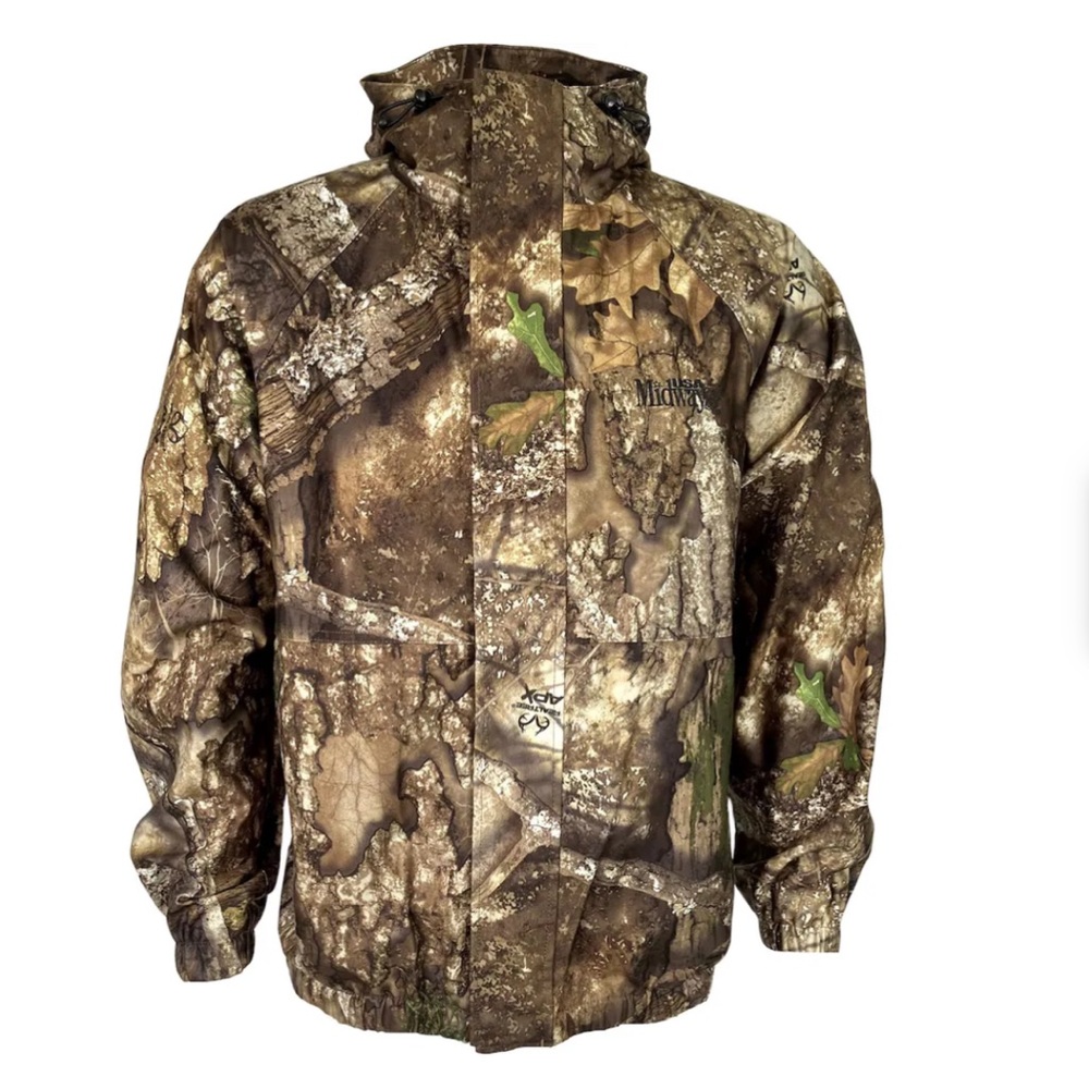 MidwayUSA Men's Cold Bay Rain Jacket Camo Camouflage RealTree APX Hunting Hunt